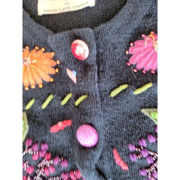 Vintage Design options AS IS cardigan Philip Jane Gordon floral fall embroidered - Picture 13 of 16